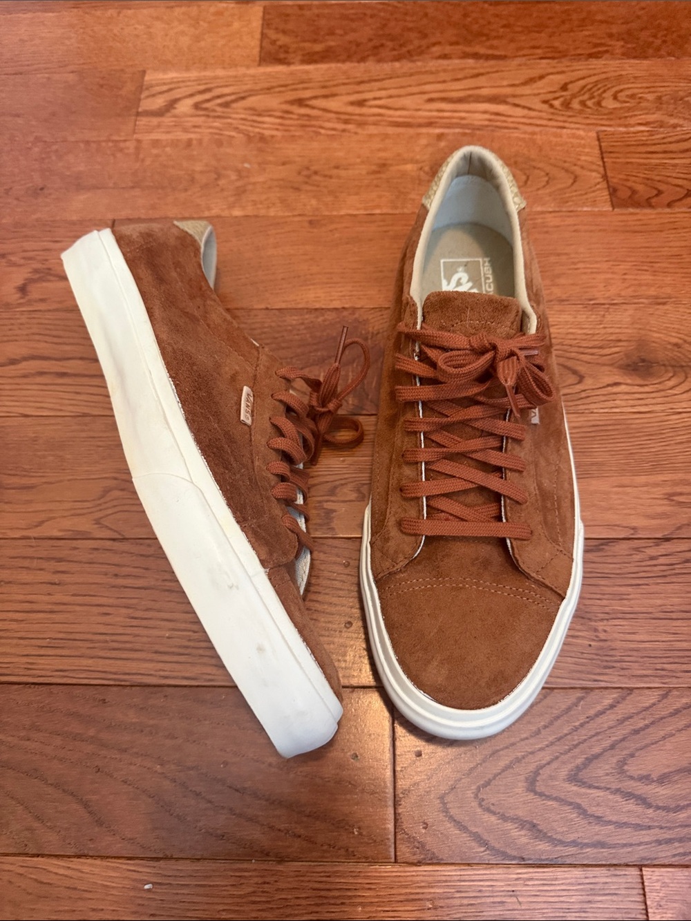 Vans Brown Suede Low-Top Sneakers with White Sole
